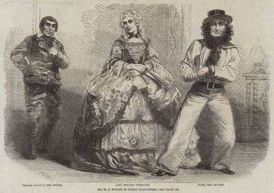 El Sr. W S Woodin en tres personajes de Frederick John Skill